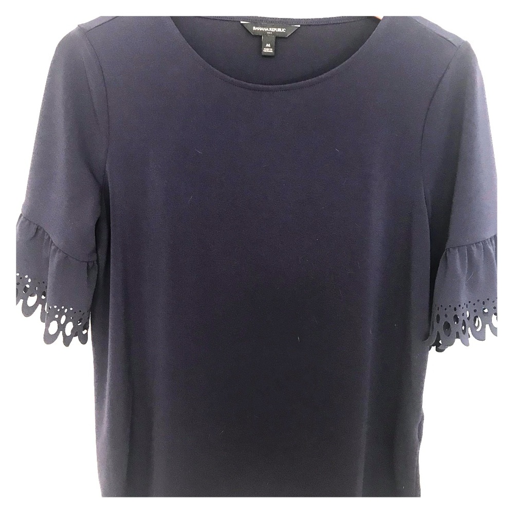 Banana republic laser cut short sleeve top